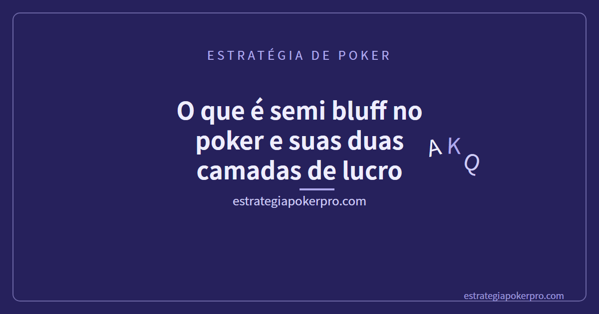 O que é semi bluff no poker e suas duas camadas de lucro